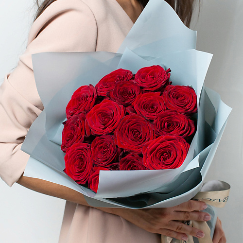 ЛЭТУАЛЬ FLOWERS Букет из бордовых роз 15 шт. (40 см) #1