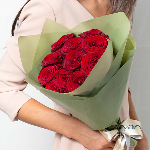 ЛЭТУАЛЬ FLOWERS Букет из бордовых роз 11 шт. (40 см) #1