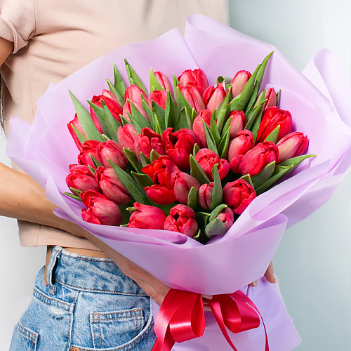ЛЭТУАЛЬ FLOWERS Букет из красных тюльпанов 51 шт. #1