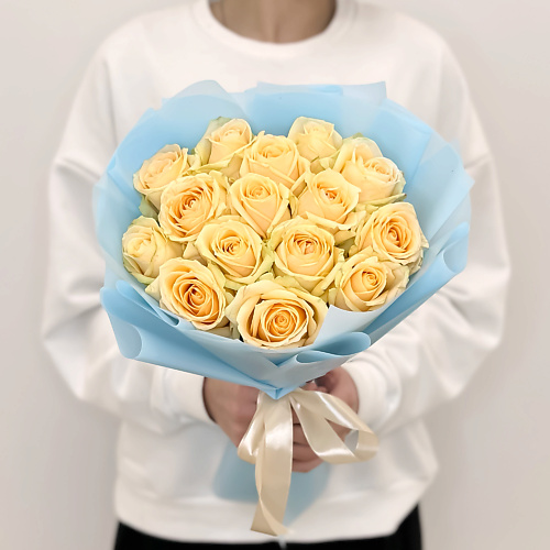 ЛЭТУАЛЬ FLOWERS Букет из кремовых роз 15 шт / букет роз/ красивый букет #1