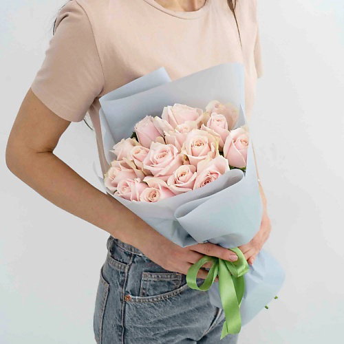 ЛЭТУАЛЬ FLOWERS Букет из нежных роз 15 шт.(40 см) #1