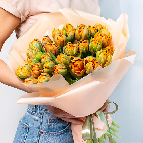 ЛЭТУАЛЬ FLOWERS Букет из оранжевых тюльпанов 35 шт. #1