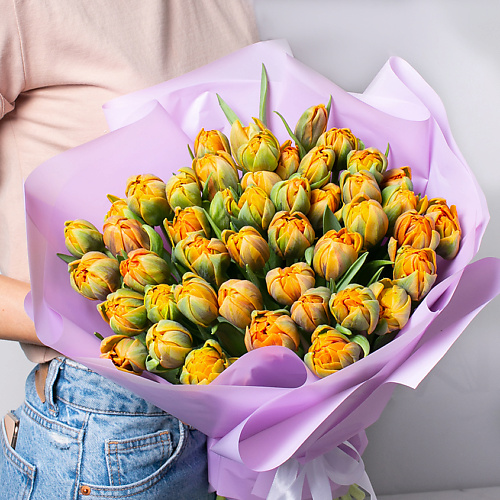 ЛЭТУАЛЬ FLOWERS Букет из оранжевых тюльпанов 51 шт. #1