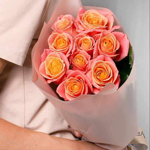 ЛЭТУАЛЬ FLOWERS Букет из персиковых роз 9 шт. (40 см) #1