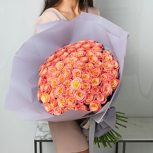 ЛЭТУАЛЬ FLOWERS Букет из персиковых роз 101 шт. (40 см) #1