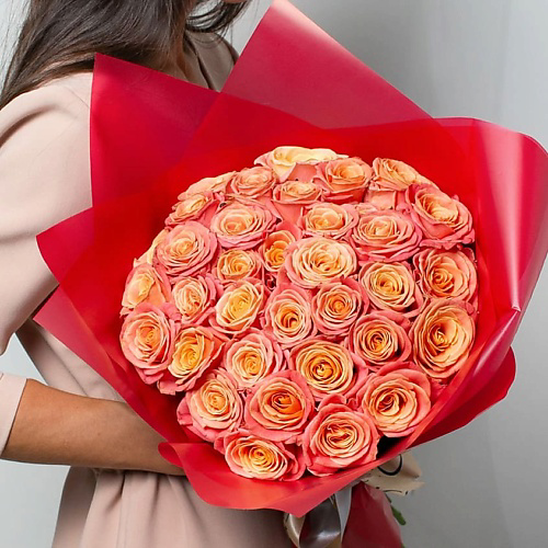 ЛЭТУАЛЬ FLOWERS Букет из персиковых роз 35 шт. (40 см) #1