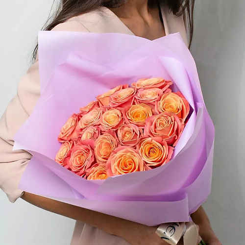 ЛЭТУАЛЬ FLOWERS Букет из персиковых роз 19 шт. (40 см) #1