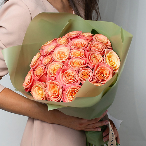 ЛЭТУАЛЬ FLOWERS Букет из персиковых роз 21 шт.(40 см) #1