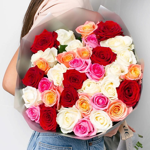ЛЭТУАЛЬ FLOWERS Букет из разноцветных роз 35 шт. (40 см) #1