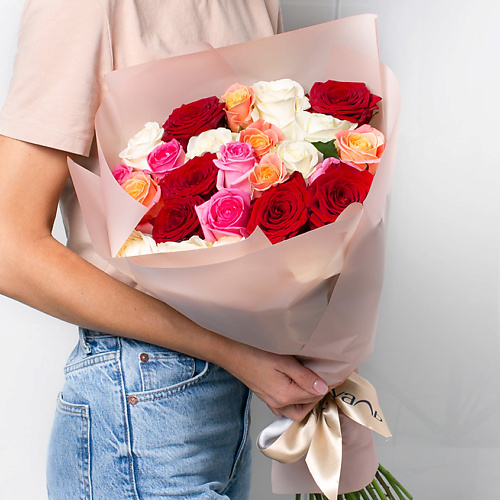 ЛЭТУАЛЬ FLOWERS Букет из разноцветных роз 25 шт. (40 см) #1