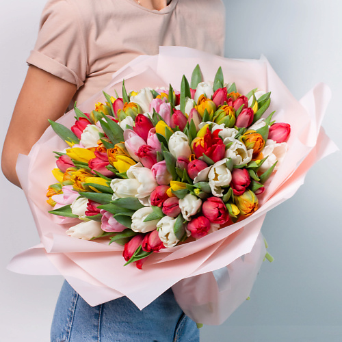 ЛЭТУАЛЬ FLOWERS Букет из разноцветных тюльпанов 101 шт. #1
