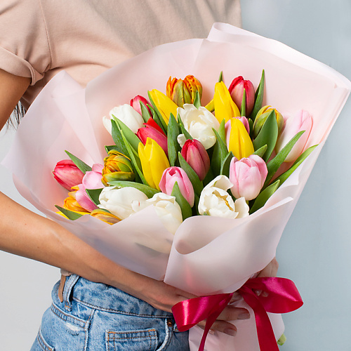 ЛЭТУАЛЬ FLOWERS Букет из разноцветных тюльпанов 25 шт. #1