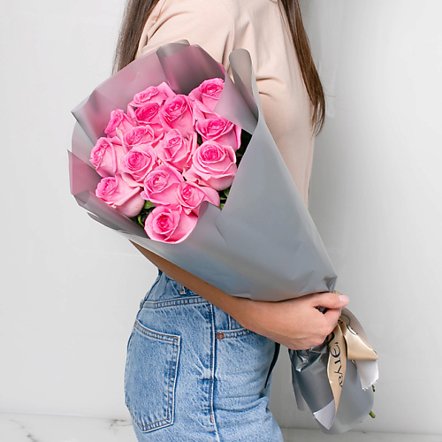 ЛЭТУАЛЬ FLOWERS Букет из розовых роз 15 шт. (40 см) #1