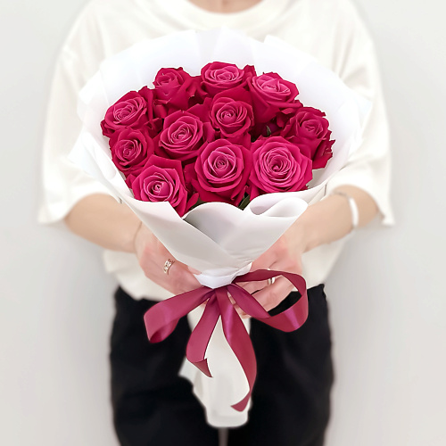 ЛЭТУАЛЬ FLOWERS Букет из розовых роз 11 шт / букет роз/ красивый букет #1