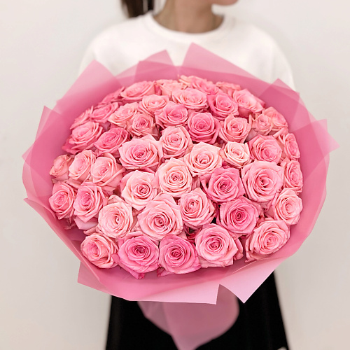 ЛЭТУАЛЬ FLOWERS Букет из розовых роз 51 шт #1