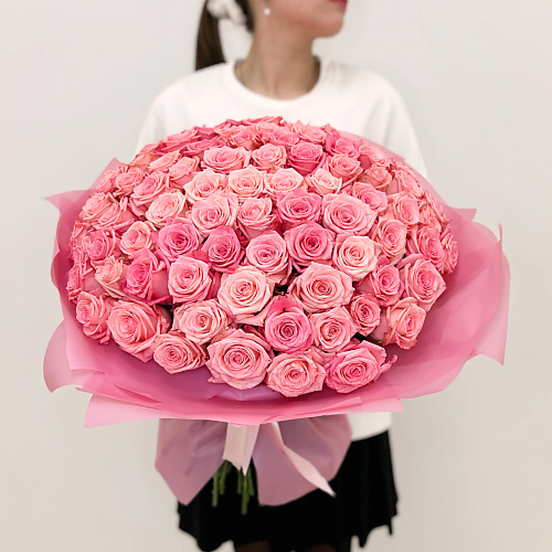 ЛЭТУАЛЬ FLOWERS Букет из розовых роз 71 шт #1
