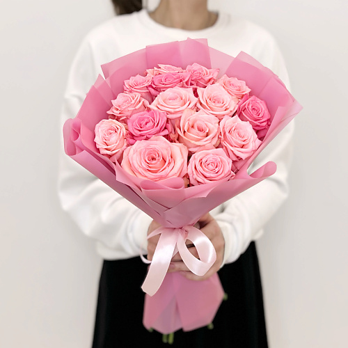 ЛЭТУАЛЬ FLOWERS Букет из розовых роз 15 шт #1