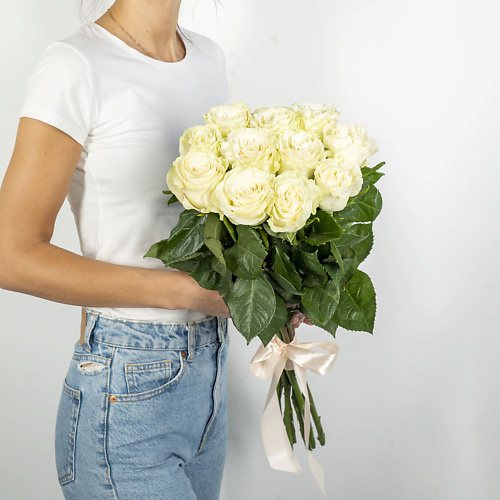 ЛЭТУАЛЬ FLOWERS Букет из высоких белых роз Эквадор 11 шт. (70 см) #1