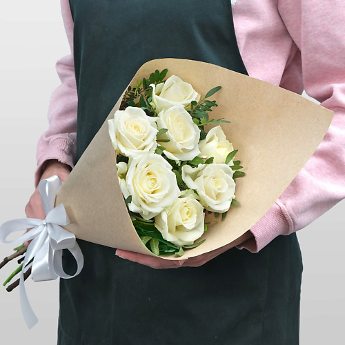STUDIO FLORISTIC Букет из белых Роз 60 см «Феба» #1