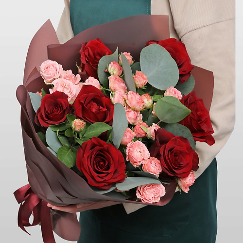 STUDIO FLORISTIC Букет из кустовых Роз и Роз Эквадор «Нежность и пламя» #1