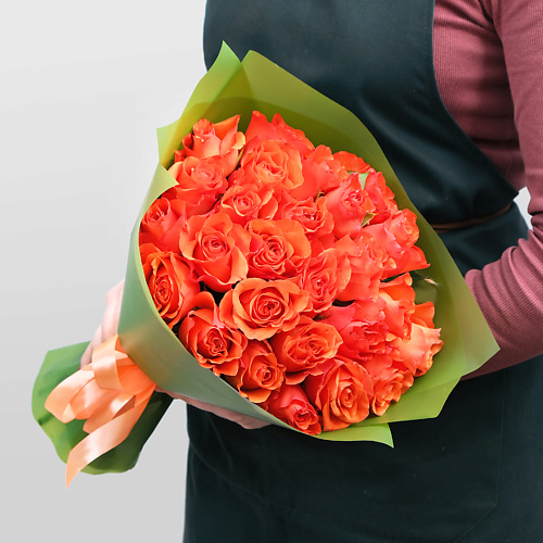 STUDIO FLORISTIC Букет из оранжевых Роз 25 шт 40 см «Хлоя» #1