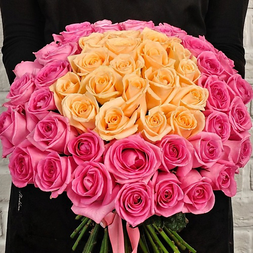 STUDIO FLORISTIC Букет из персиковых роз 60 см «Аделаида» #1