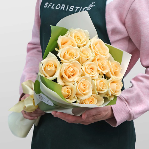 STUDIO FLORISTIC Букет из персиковых Роз 60 см «Рея» #1