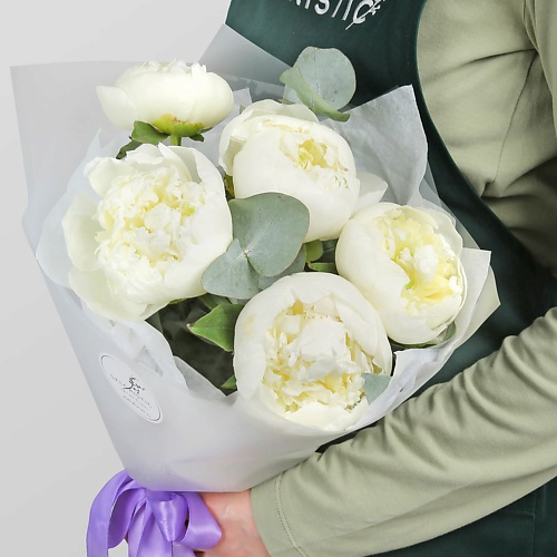 STUDIO FLORISTIC Букет из Пионов и Эвкалипта «Пастельный сон» #1