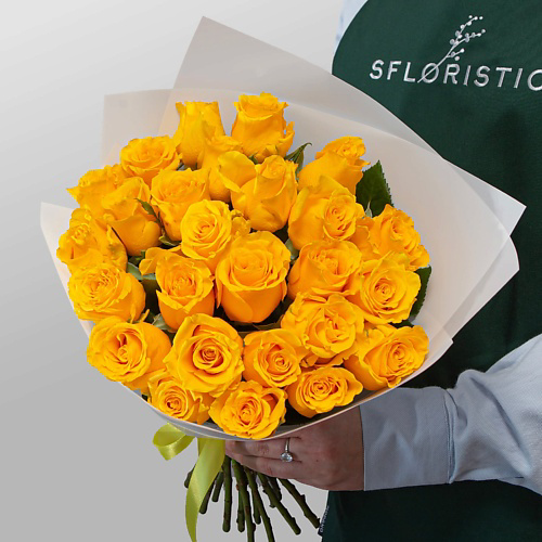 STUDIO FLORISTIC Букет Роз Кения 25 шт «Капелька солнца» #1