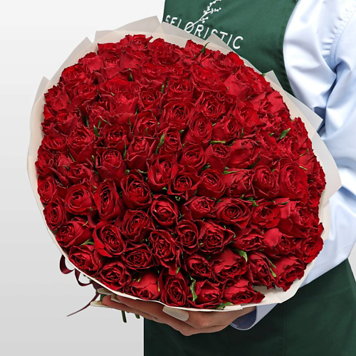 STUDIO FLORISTIC Букет Роз Кения красная 101 шт «Вечная Классика» #1