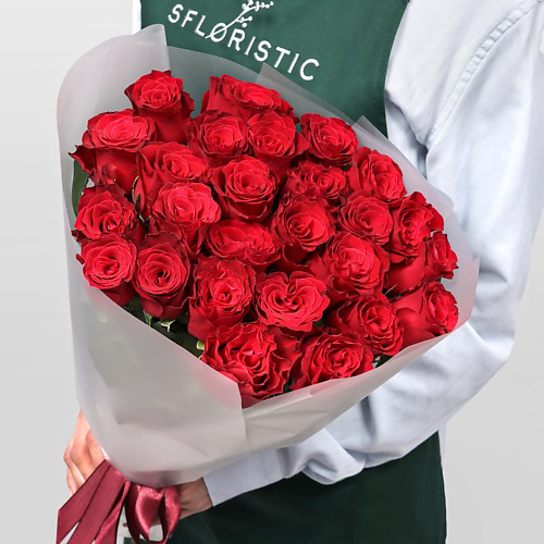 STUDIO FLORISTIC Букет Роз Кения 50 см 25 шт «Сердце на ладони» #1