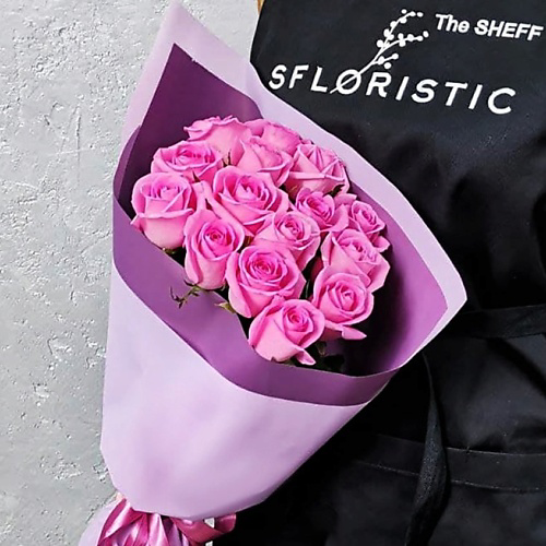 STUDIO FLORISTIC Букет розовых Роза 15 шт «Ослепительной» #1