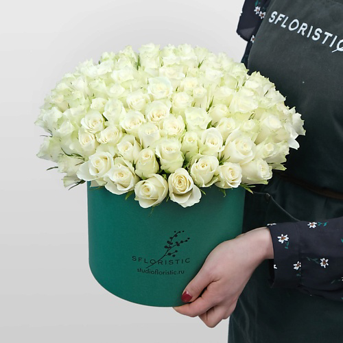 STUDIO FLORISTIC Композиция из Роз 101 шт 40 см «Утренняя роса» #1