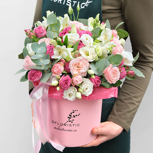 STUDIO FLORISTIC Композиция из Роз, Альстромерии и Эустомы «Мир счастья» #1