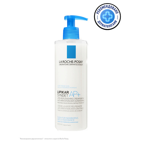 LA ROCHE-POSAY Lipikar Syndet AP+ Липидовосстанавливающий очищающий крем-гель для лица и тела взрослых, детей и младенцев 0+, с маслом ши, ниацинамидом и глицерином 400 #1