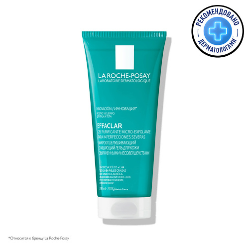 LA ROCHE-POSAY Effaclar Микроотшелушивающий очищающий гель для лица и тела от прыщей, черных точек и постакне с салициловой кислотой, для умывания жирной, проблемной кожи 200 #1