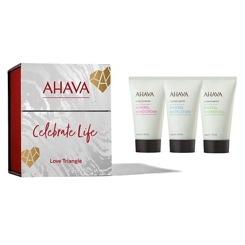 AHAVA Подарочный набор Love Triangle: крем для тела + крем для рук + гель для душа #1