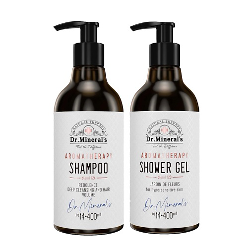 DR.MINERAL’S Подарочный набор шампунь для объема волос + гель для душа, ароматерапия #1