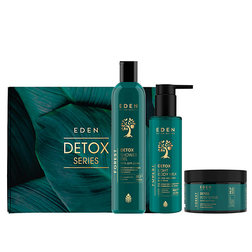 EDEN Набор подарочный гель для душа + молочко для тела + скраб + шоппер в подарок Detox Forest #1