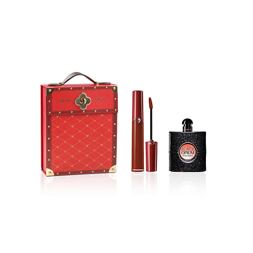GIORGIO ARMANI Подарочный набор Жидкая помада Lip Maestro + Black Opium #1