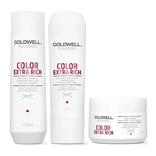GOLDWELL Набор для окрашенных волос Color Extra Rich: Шампунь + Кондиционер + Маска #1