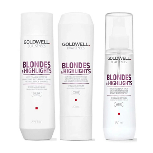 GOLDWELL Набор Dualsenses Blondes & Highlights Bundle: шампунь + кондиционер + спрей-сыворотка #1