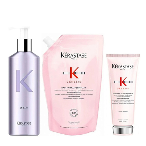 KERASTASE Набор Genesis XL Hydra: Шампунь (рефил) + Кондиционер + Многоразовый флакон #1