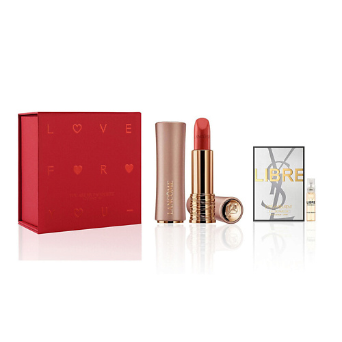 LANCOME Губная помада L'Absolu Rouge + Пробник парфюмерной воды YSL Libre #1