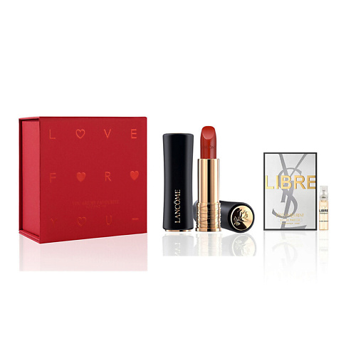 LANCOME Матовая помада L’Absolu Rouge Matte + Пробник парфюмерной воды YSL Libre #1