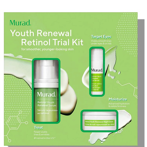 MURAD Мини-набор Youth Renewal Retinol: Сыворотка для лица, сыворотка для век, ночной крем для лица #1