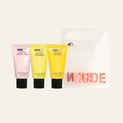 NUDESTIX Набор Nudeskin Citrus Renew: Бальзам для снятия макияжа, пилинг, крем-праймер #1