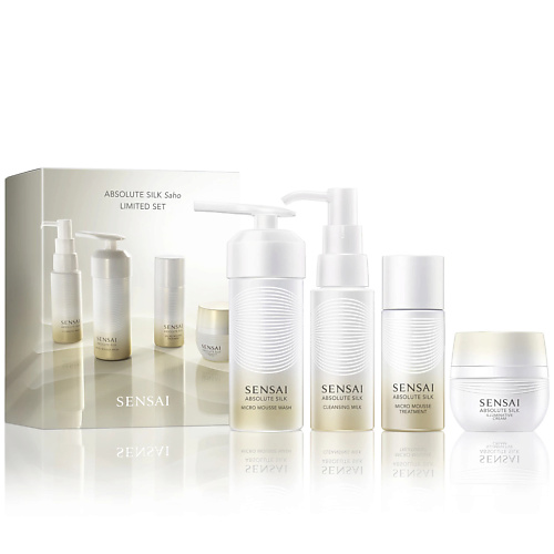 SENSAI Набор Absolute Silk Saho: Очищающее молочко + Мусс для умывания + Лосьон + Крем для лица #1
