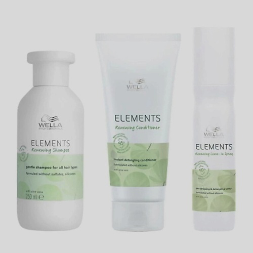 WELLA PROFESSIONALS Набор Elements Renewing Bundle: Шампунь + Кондиционер + Несмываемый кондиционер #1