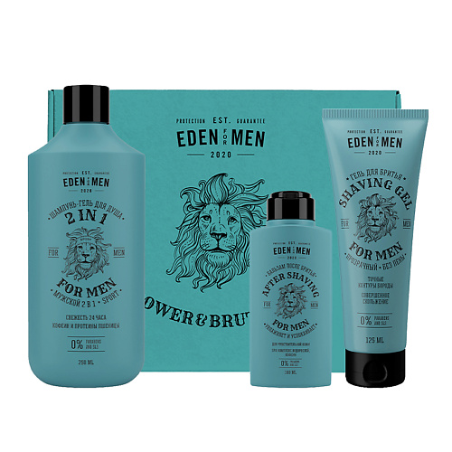 EDEN Подарочный набор  For men шампунь-гель 2 в 1+гель для бритья прозрачный+бальзам для бритья #1